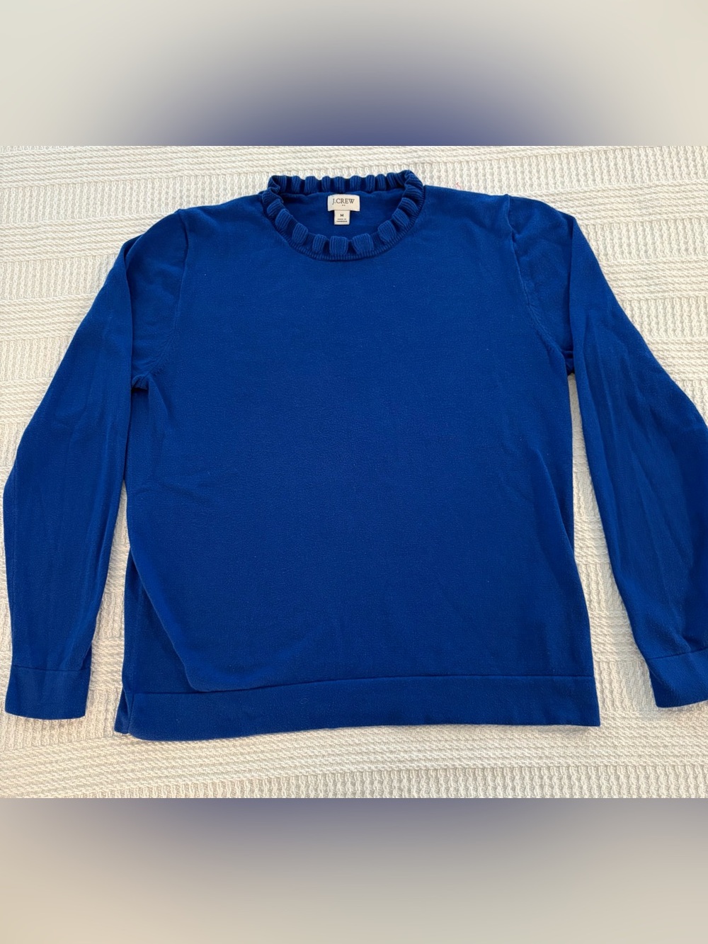 J. Crew Medium Royal Blue Ribbed Crewneck Sweater